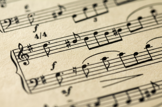 music scores zoomed in